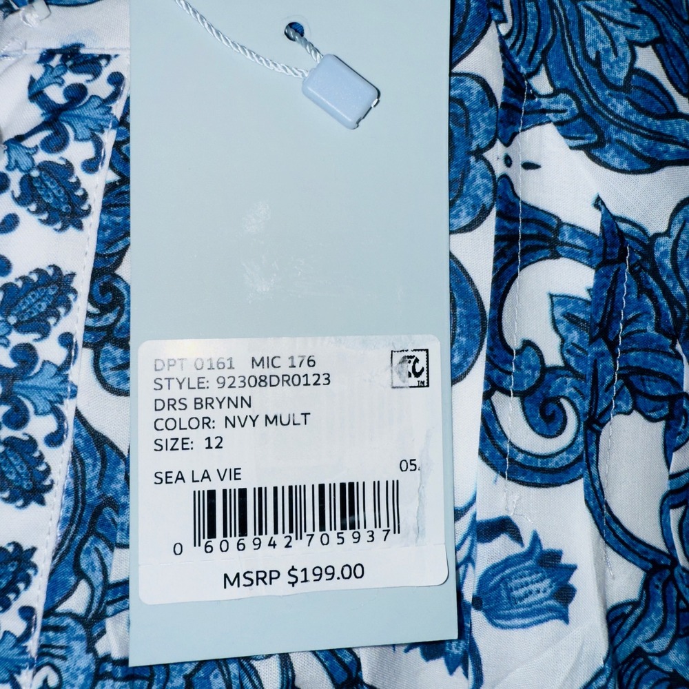 Antonio Melani Womens 12 Brynn Navy Blue White Sea La Vie Dress NWT - Picture 10 of 12